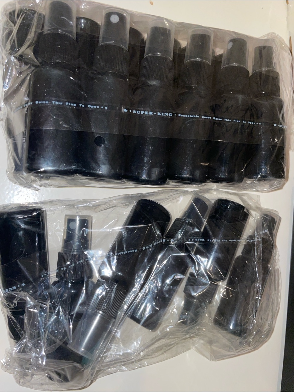 Compact Black Travel Spray Bottles - Multipack